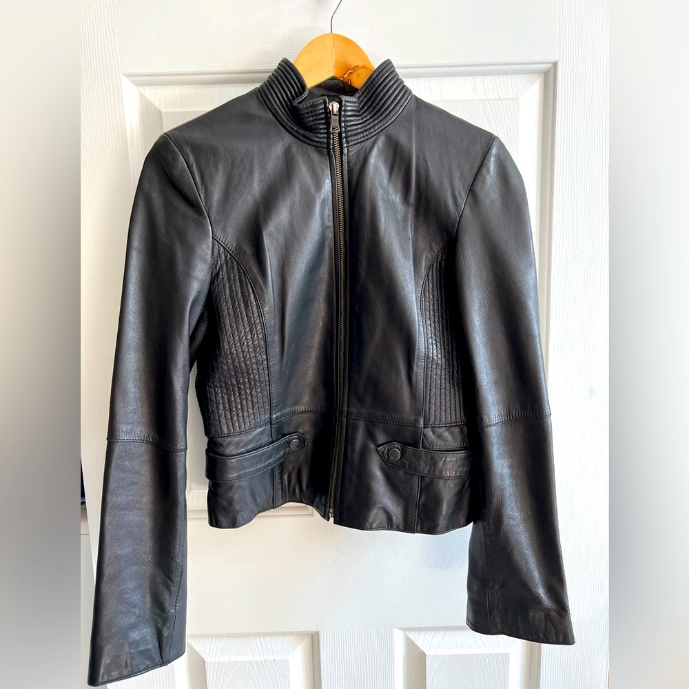 Black leather jacket